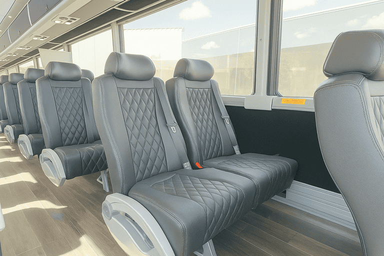 interior of Fort Lauderdale Coach Bus Service charter bus