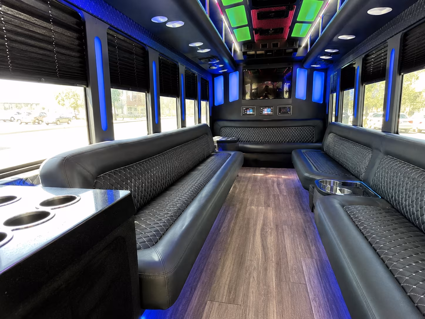 fort lauderdale 15 passenger party bus inside