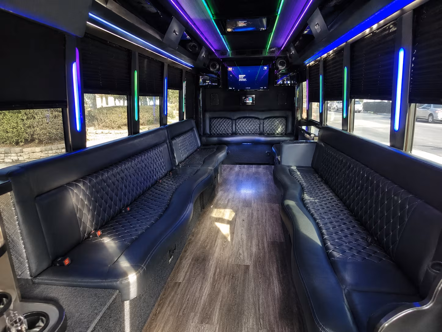 fort lauderdale 15 passenger party bus interior