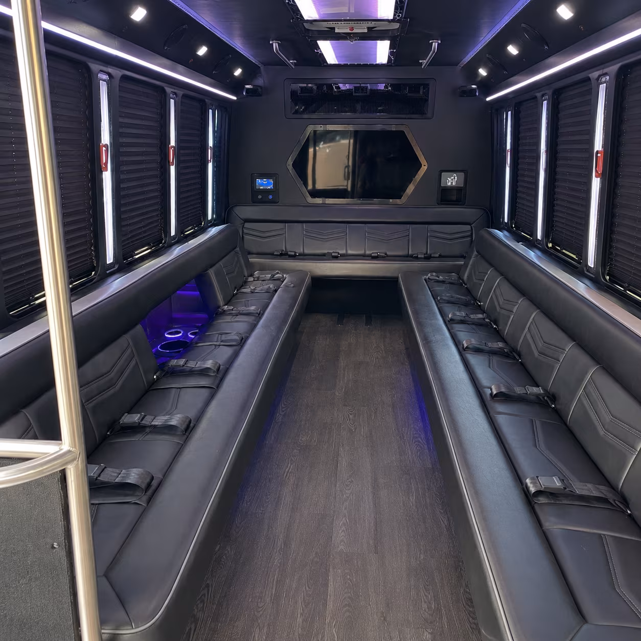 fort lauderdale 18 passenger party bus interior