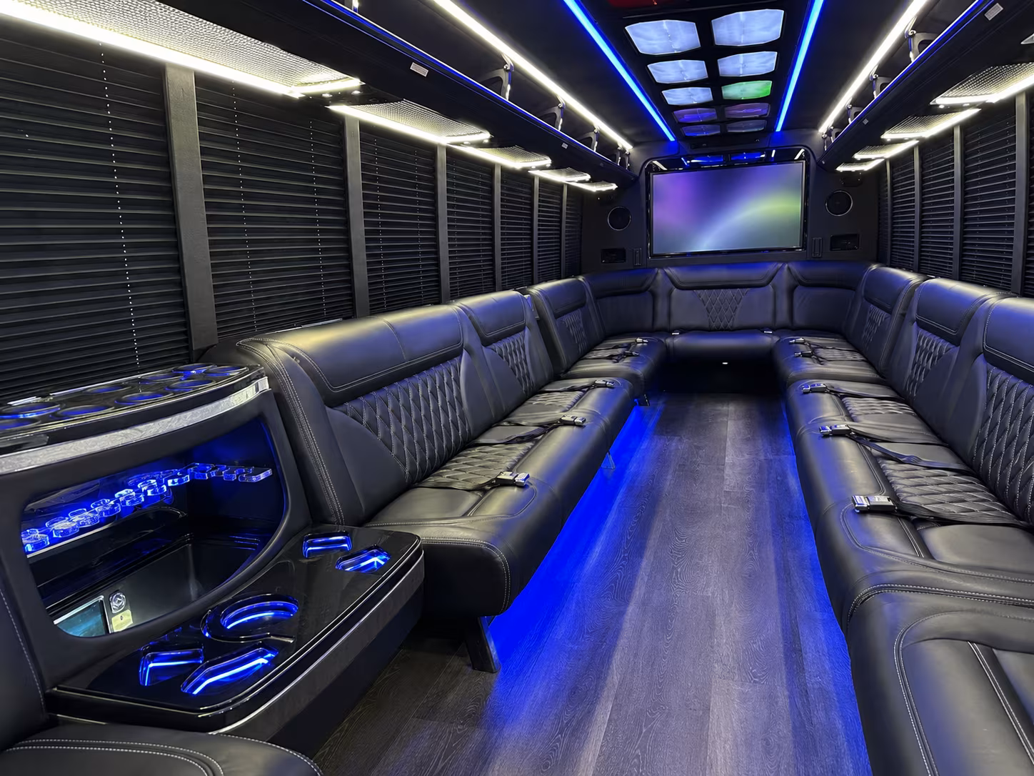 fort lauderdale 20 passenger party bus inside
