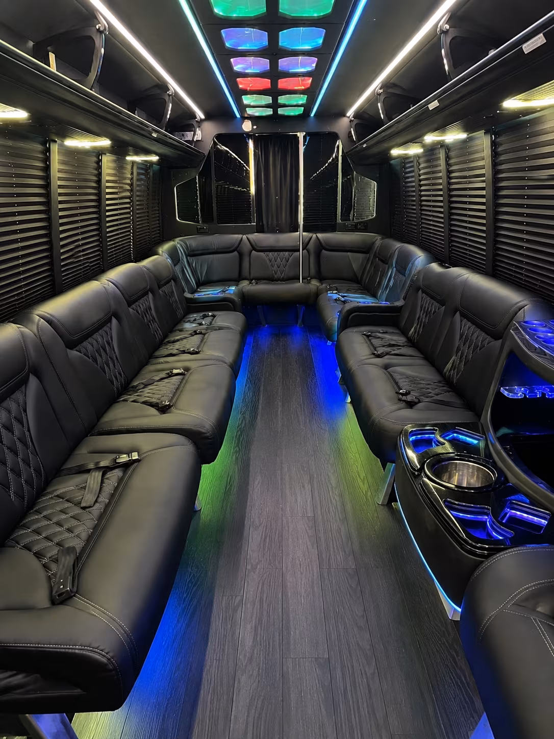 fort lauderdale 20 passenger party bus interior