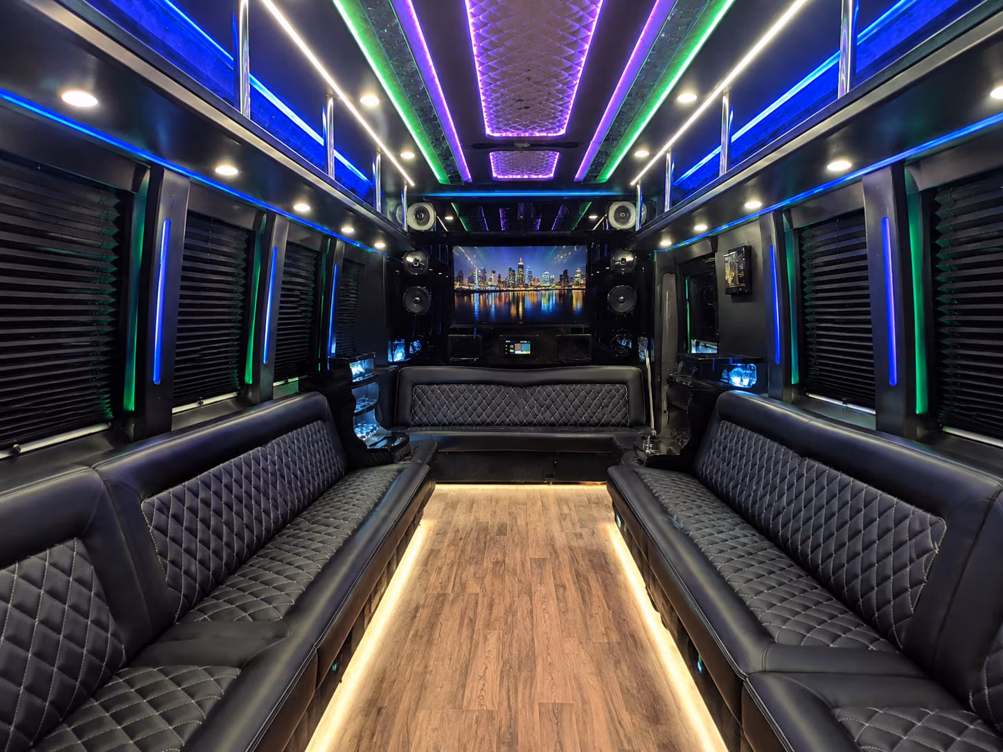 fort lauderdale 25 passenger party bus interior