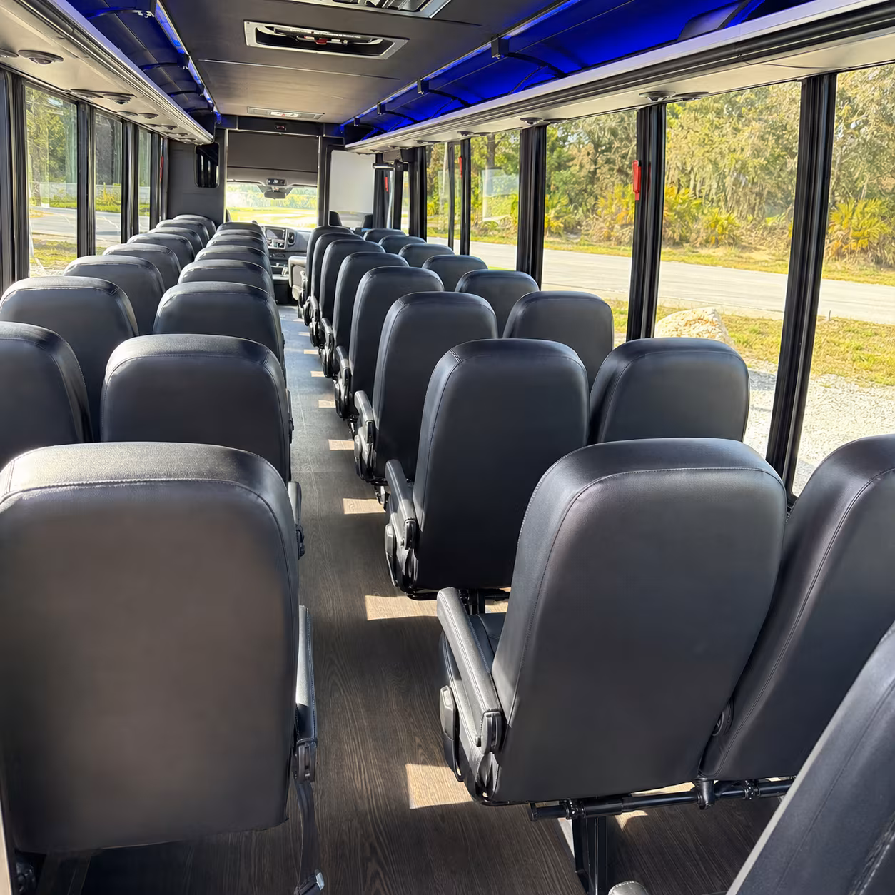 fort lauderdale 35 passenger minibus interior