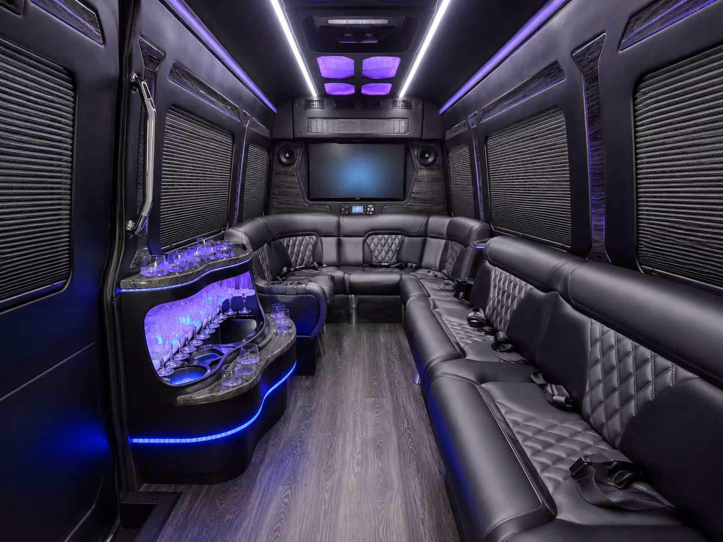 fort lauderdale sprinter limousine interior